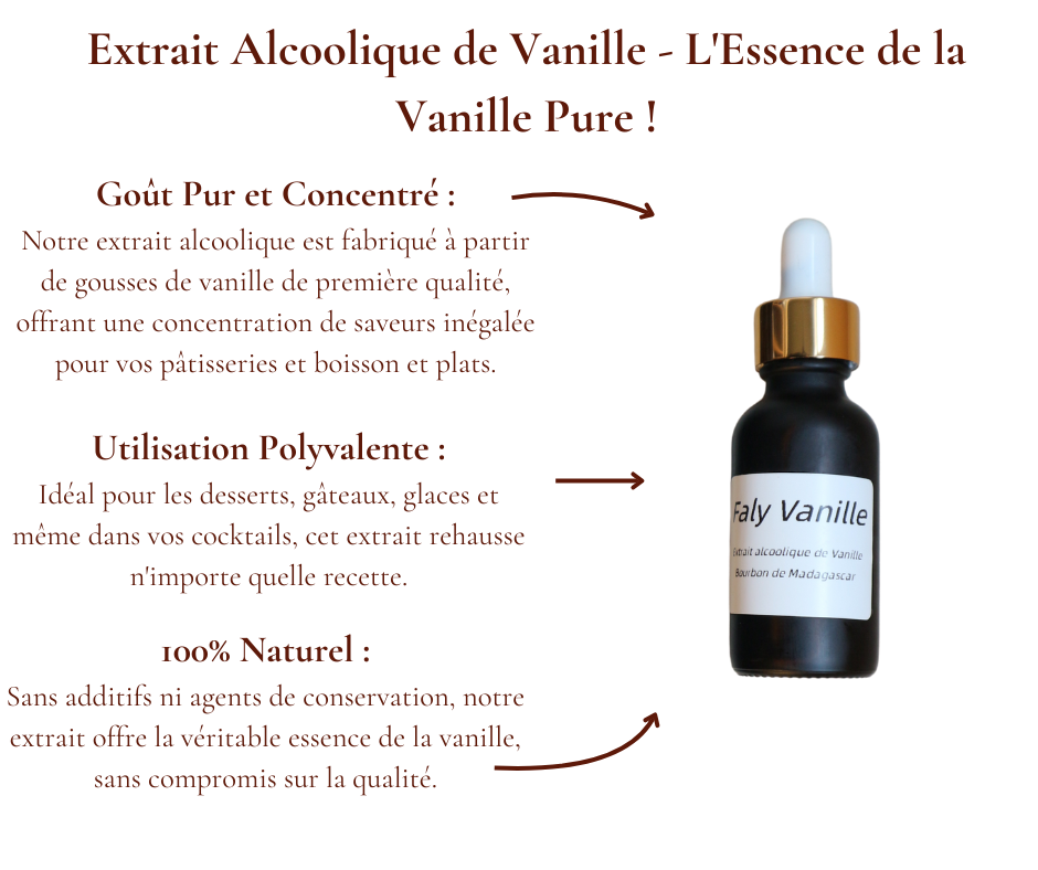 🌿 Extrait Alcoolique de Vanille 100% Naturel - 30ml - [Disponibilité prévue entre le 15 et le 28 novembre]