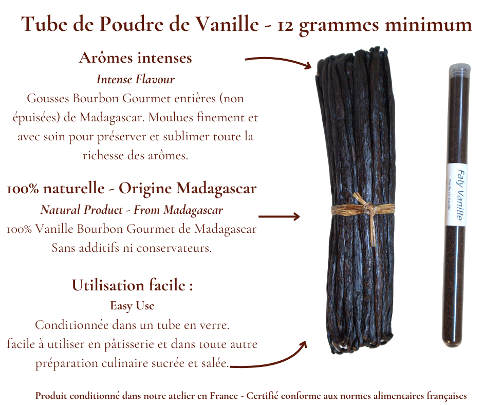 🌿 Poudre de Vanille Bourbon Gourmet - 10 grammes - Sans additifs, ni conservateurs